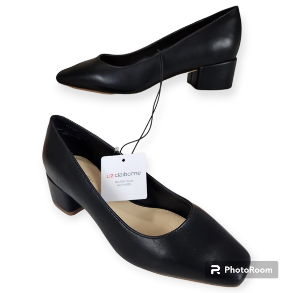 Liz Claiborne Shoes Liz Claiborne Faris Block Heel Pumps Size 6w